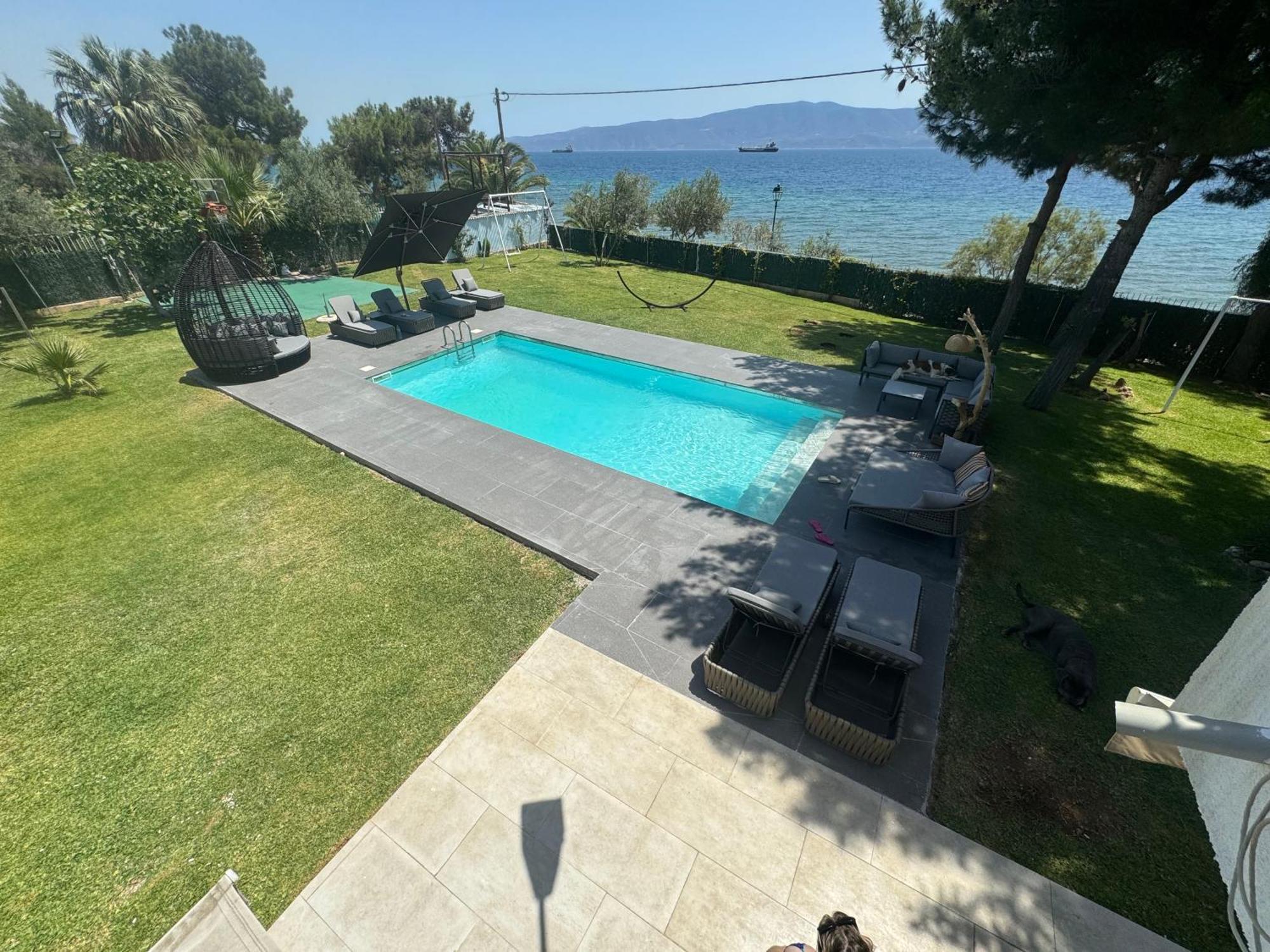 Zoza Luxury Villa Isthmia By The Sea With Private Pool Kalamáki Exteriör bild