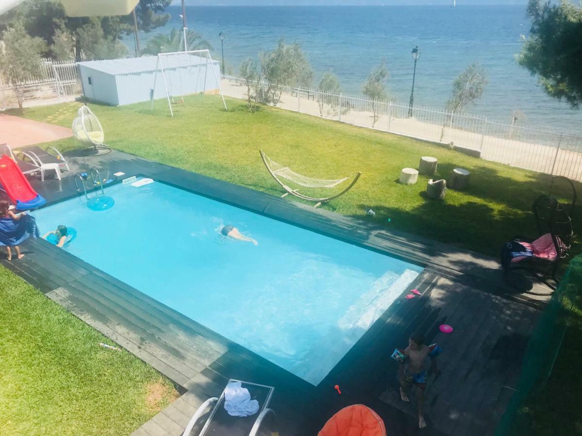 Zoza Luxury Villa Isthmia By The Sea With Private Pool Kalamáki Exteriör bild